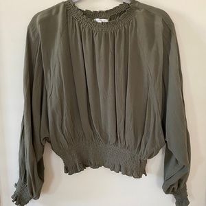 Olive Green Cropped Blouse